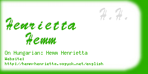 henrietta hemm business card